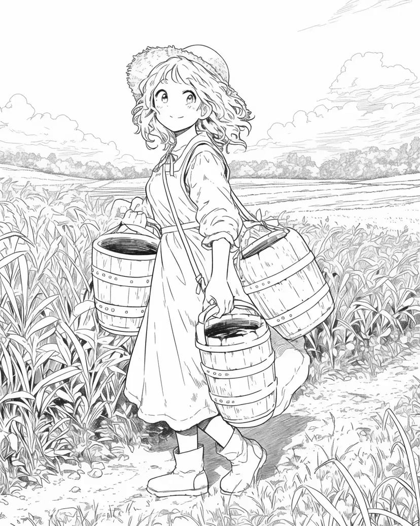 Chica del Campo con Cubos