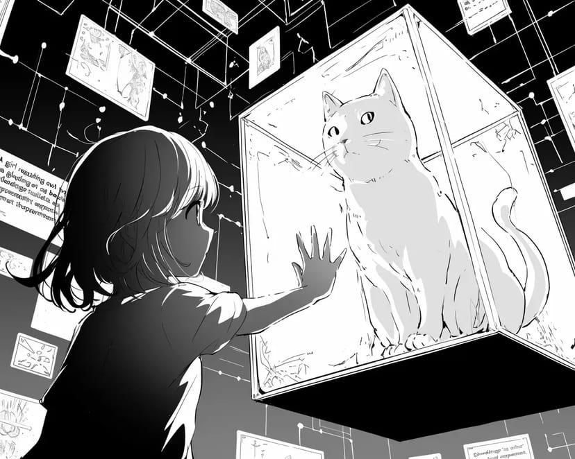 La Fille et le Chat dans le Verre