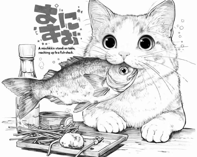 Chat avec un Poisson