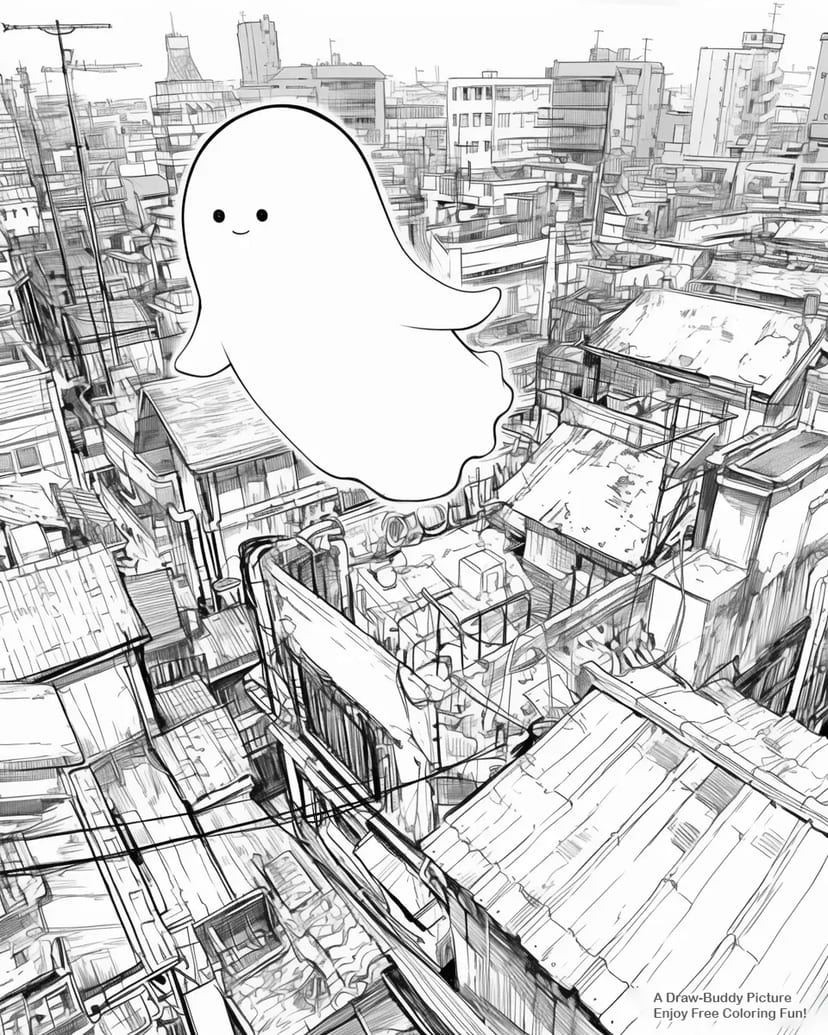 Tiny Ghost Drifting Over the City