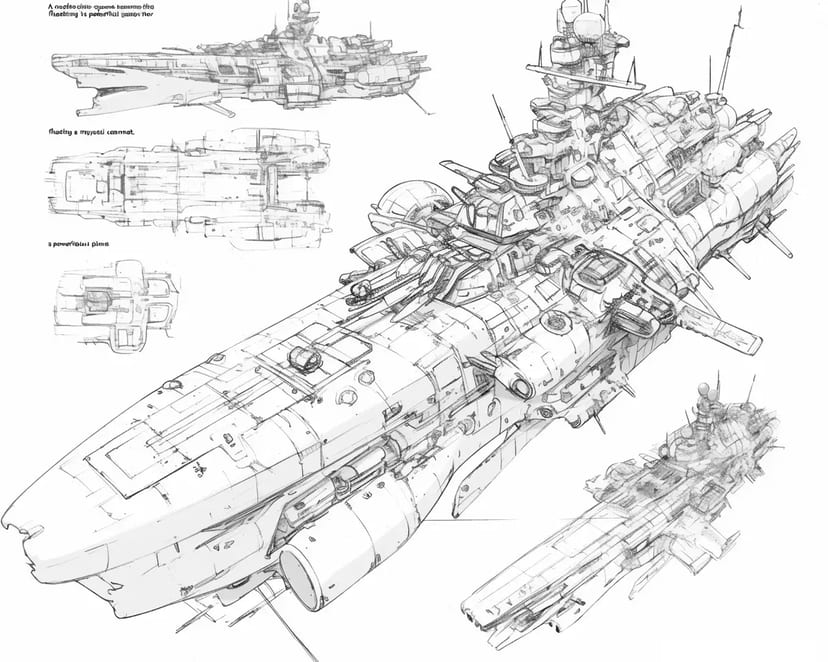 Futuristic Space Battleship
