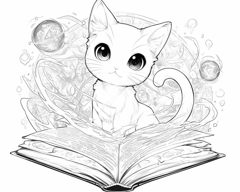 Libro Mágico y Gatito