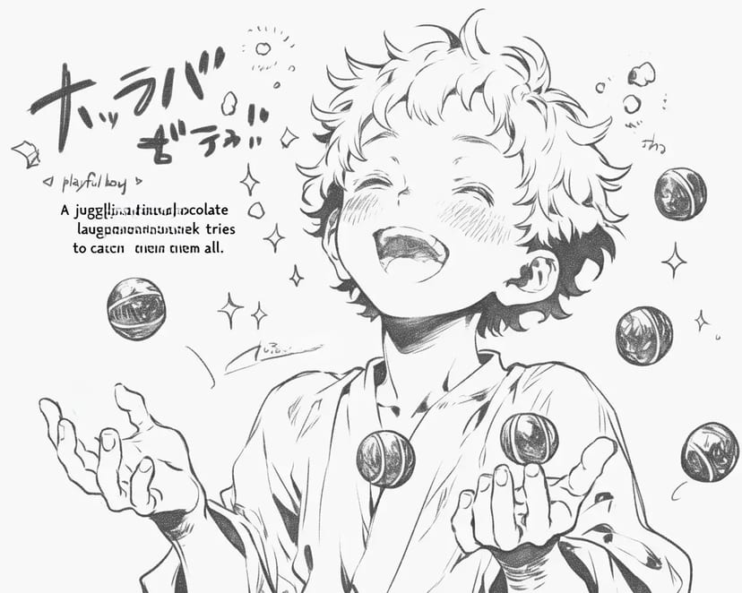 Smiling Juggling Boy
