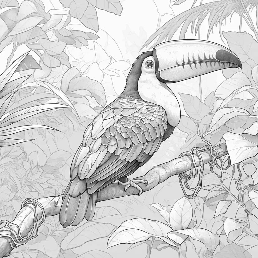 Bel Oiseau dans la Forêt Tropicale