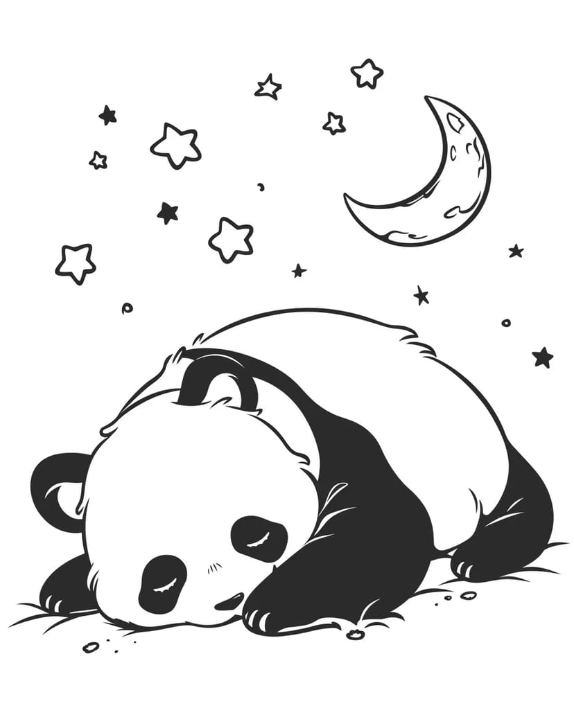 Panda di Bawah Bulan