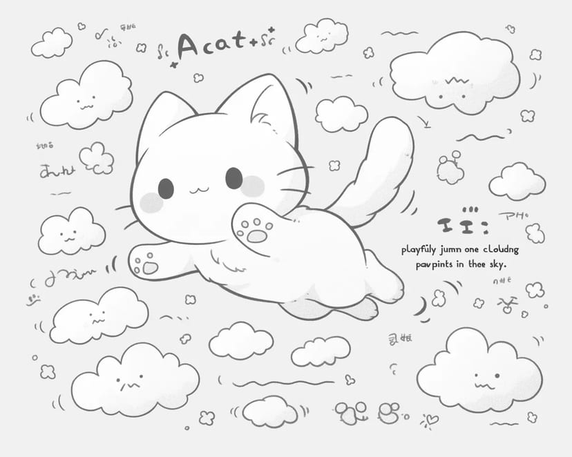 Gato Volando entre Nubes