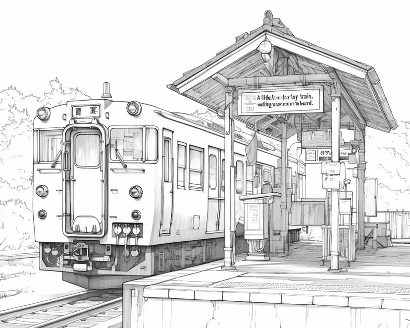 Train at a Small Station