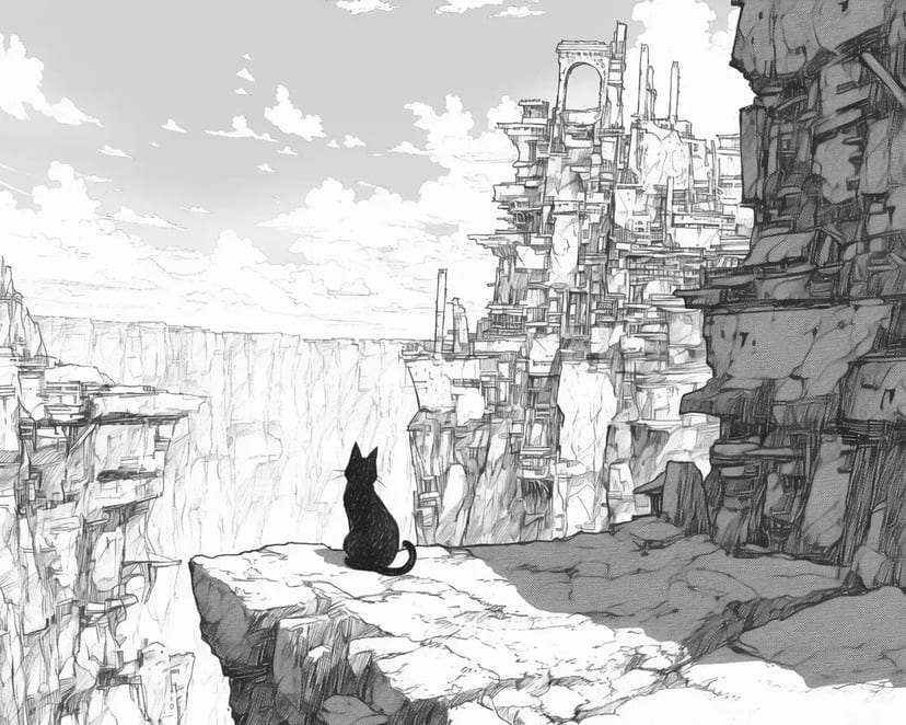 Cat on the Cliff