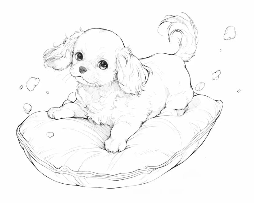 Anak Anjing di Bantal Empuk