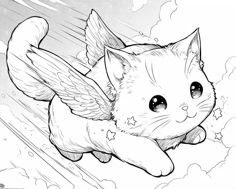 Chat Fluffy Volant
