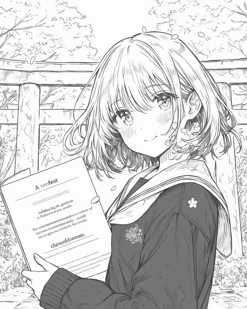 Girl Under the Cherry Blossoms