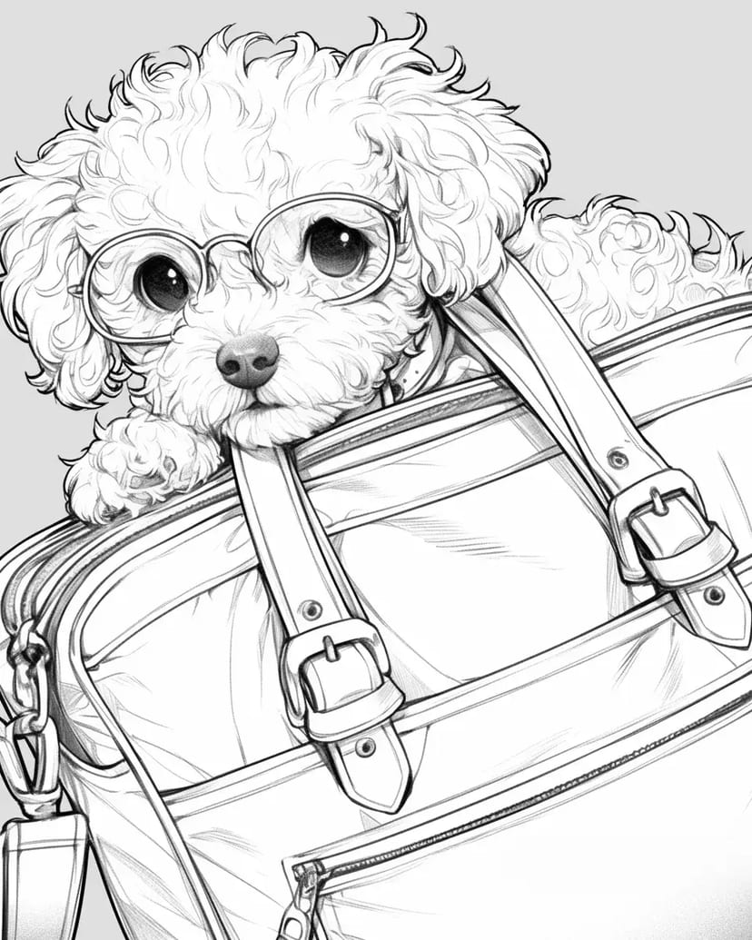 Anjing Imut Mengintip dari Tas