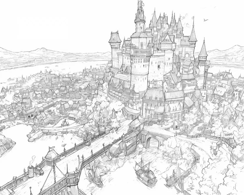 Castillo y Pueblo de Fantasía