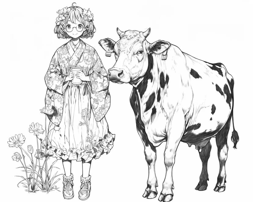 Girl and Cow