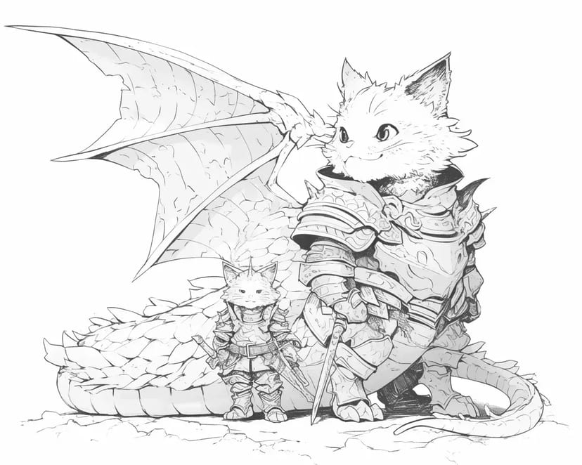 Gato com Armadura de Dragão