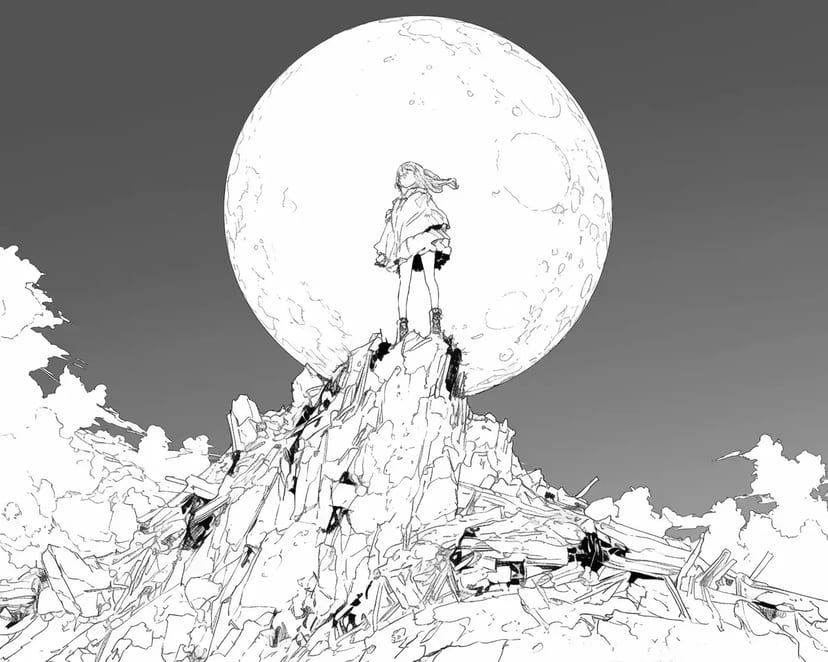 Chica Bajo la Luna