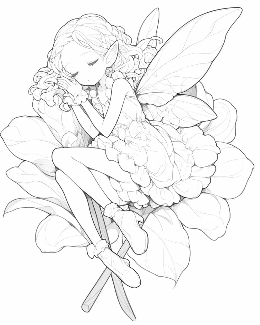 花上睡觉的仙女