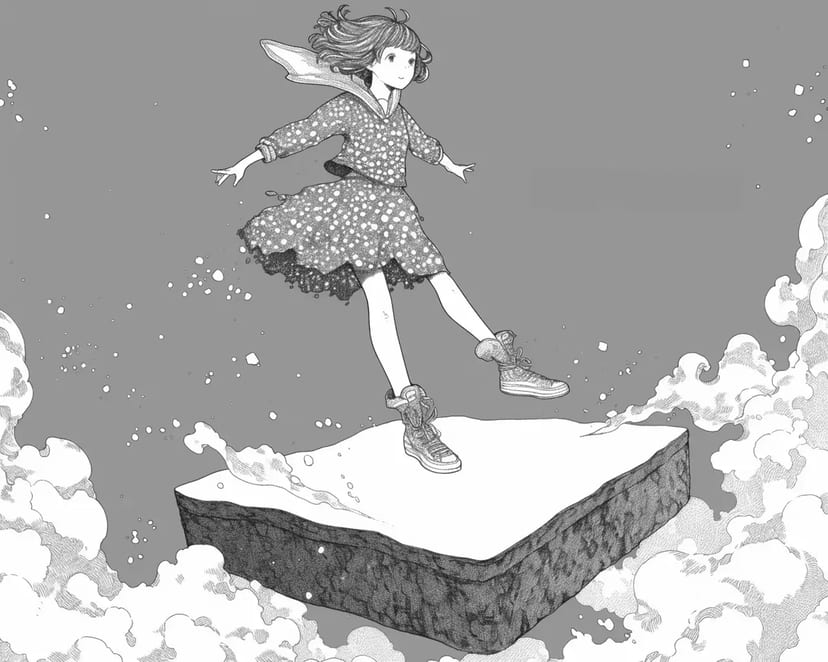 Fille Flottante et Nuages Mystérieux
