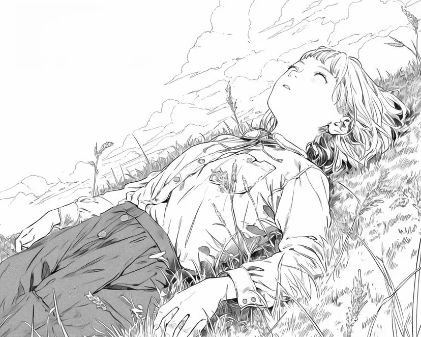 Girl Relaxing by the Riverside