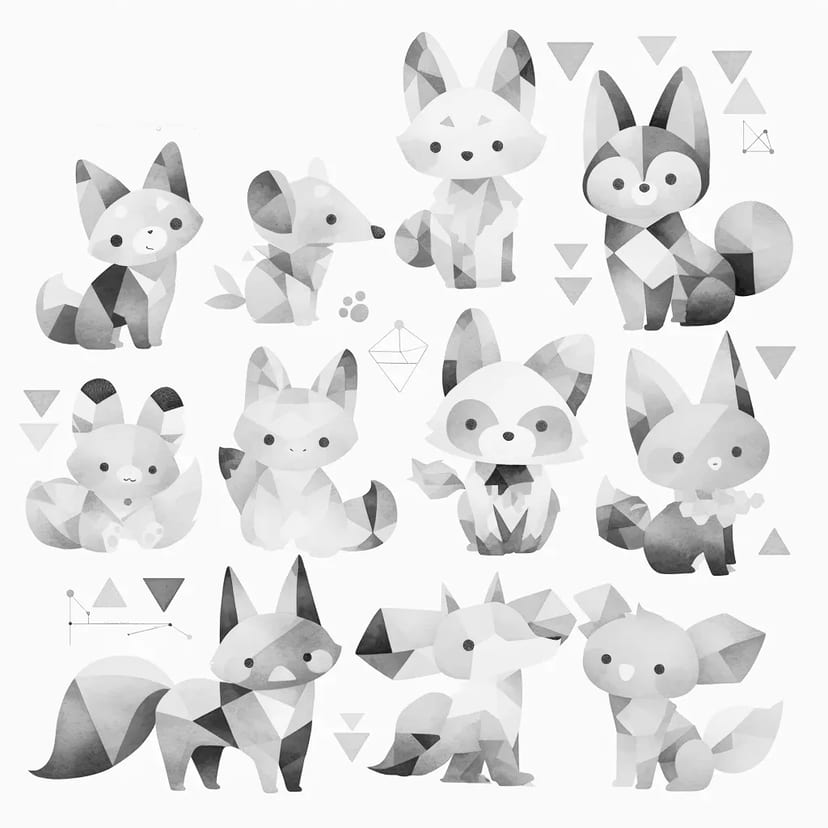Animaux Géométriques Mignons