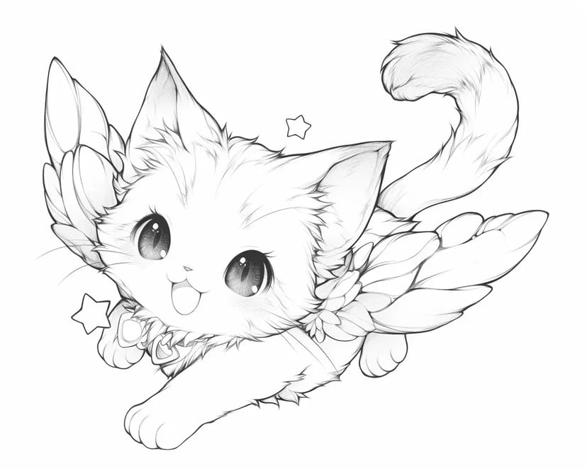 Gato Alado del Cielo Estrellado