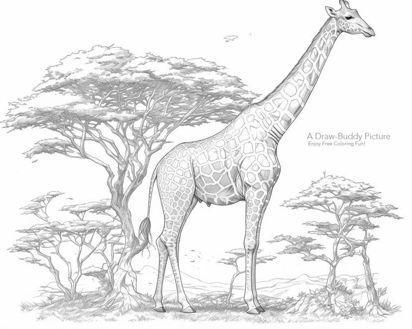 Girafe dans la Savane