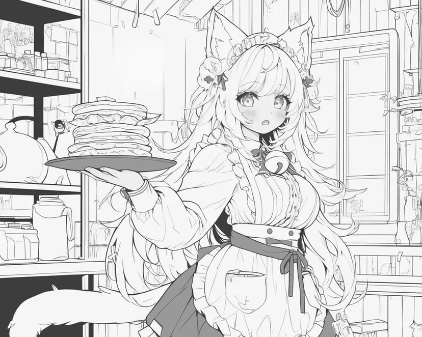 Chef de Crêpes aux Oreilles de Chat