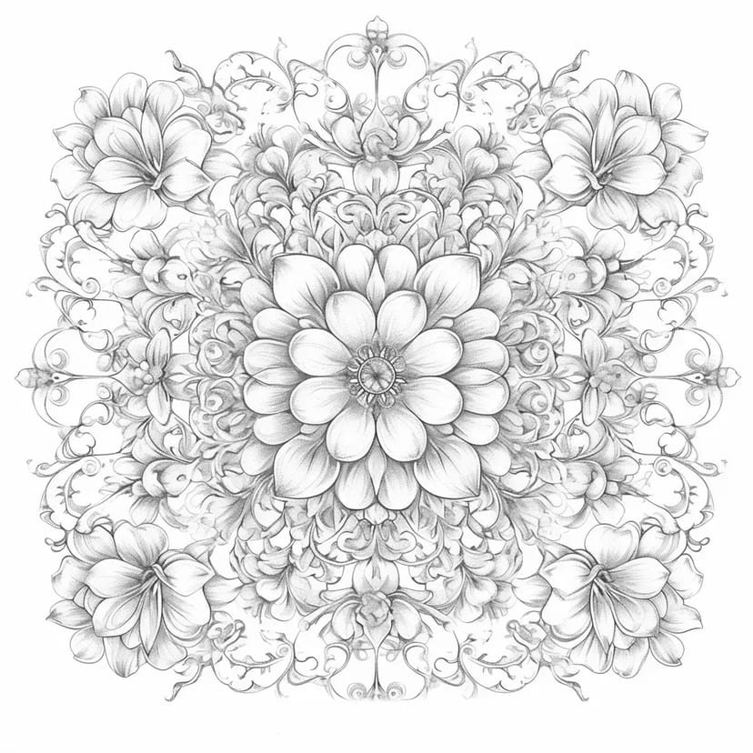 Elegante Diseño de Encaje Floral