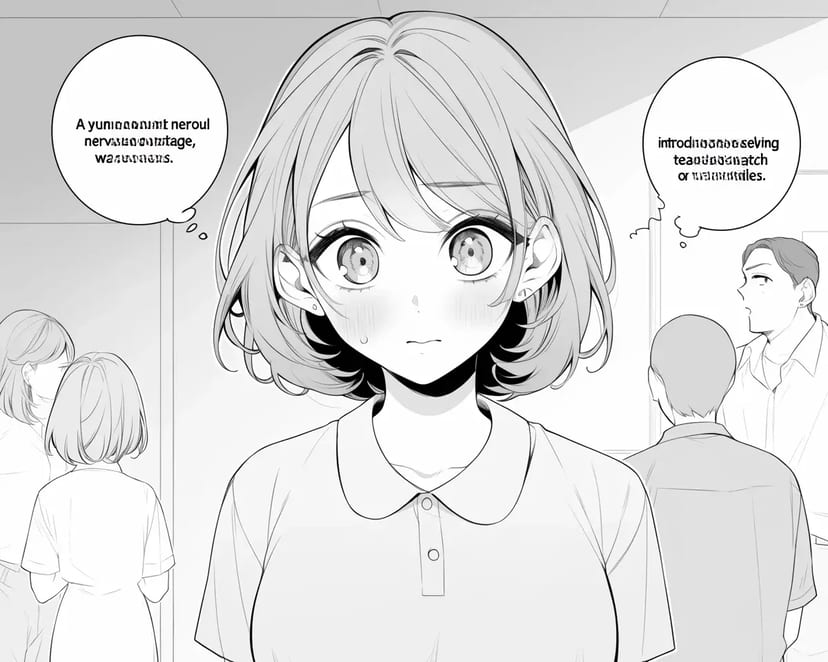 Nervous Student on School Stage
