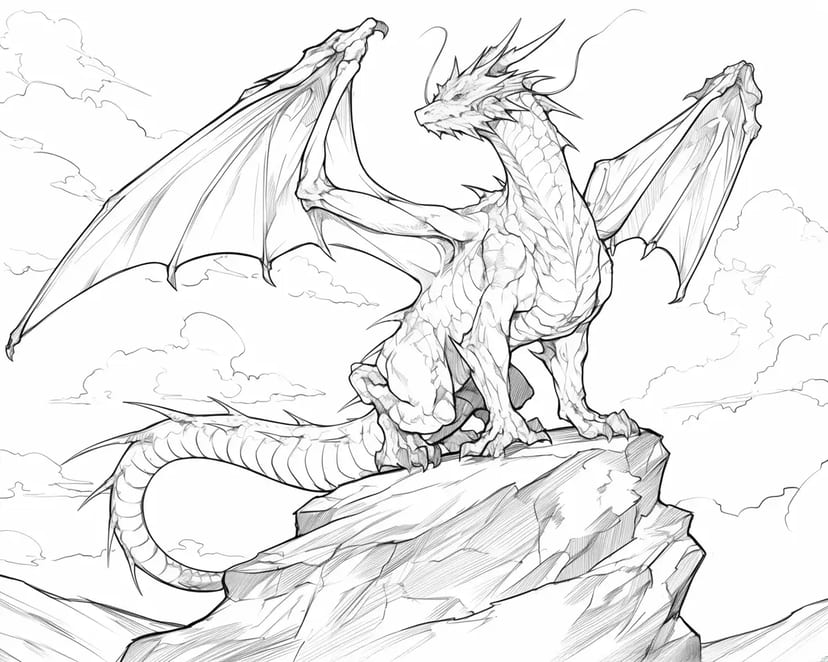 Dragón en la Cima de la Montaña
