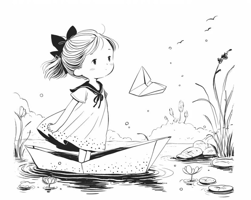Menina e o Barco de Papel