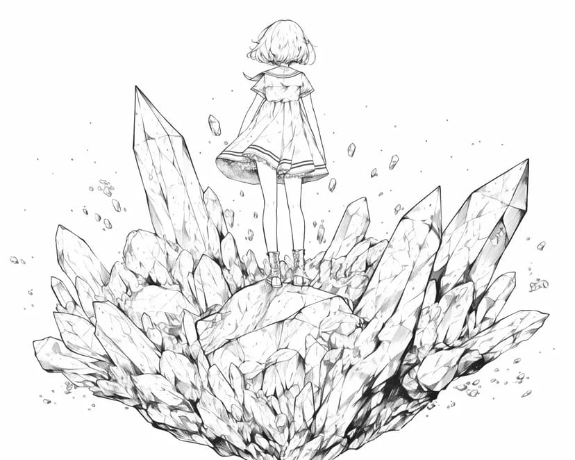 Fille sur Cristal
