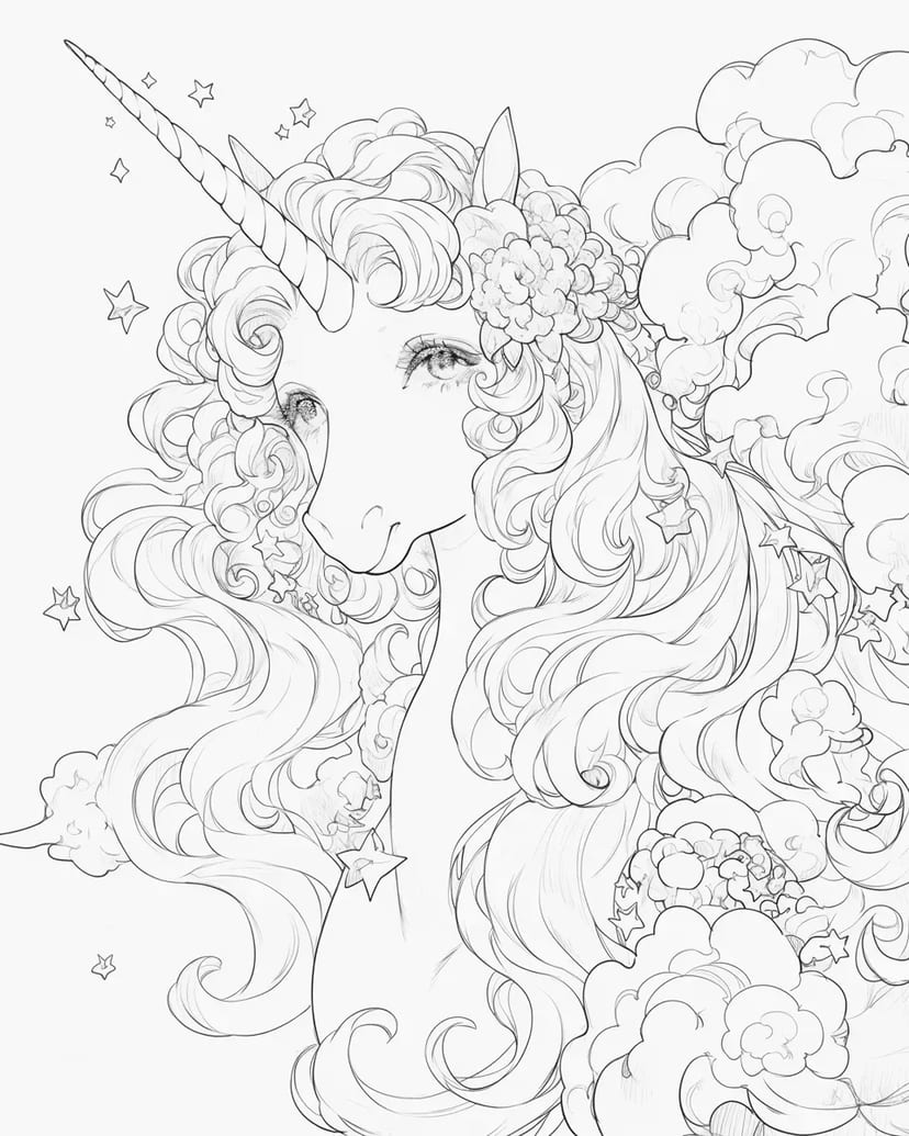 星空下的优雅独角兽