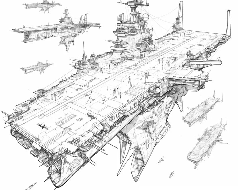 Giant Space Carrier Traversing the Galaxy