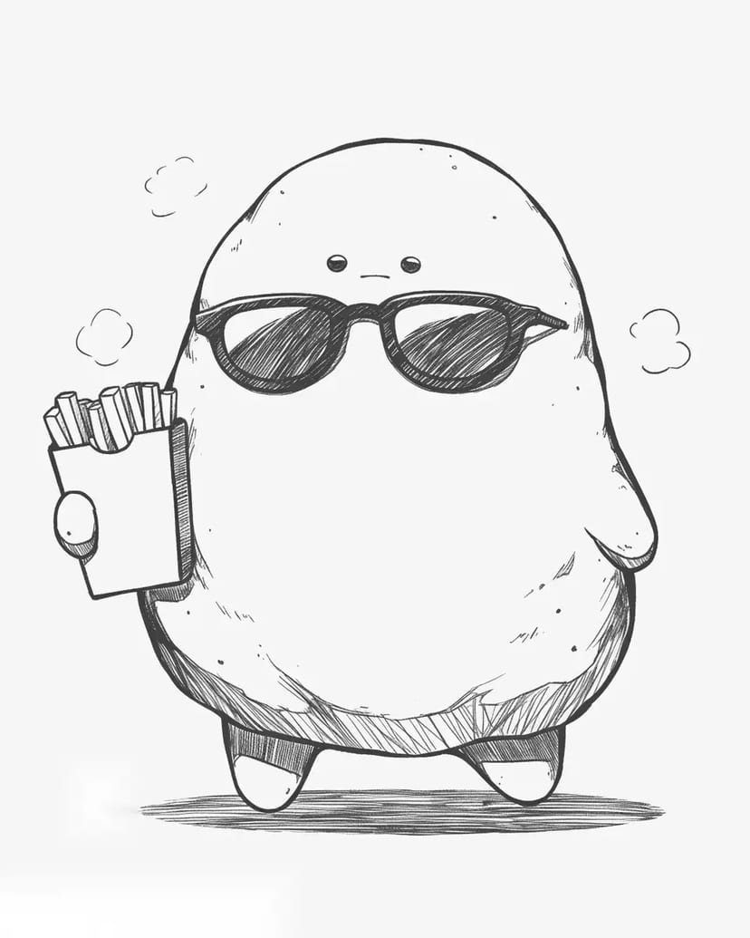 Potato with Sunglasses