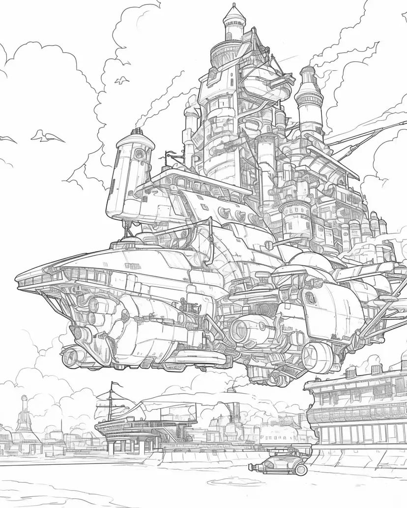 Castillo Steampunk en el Cielo