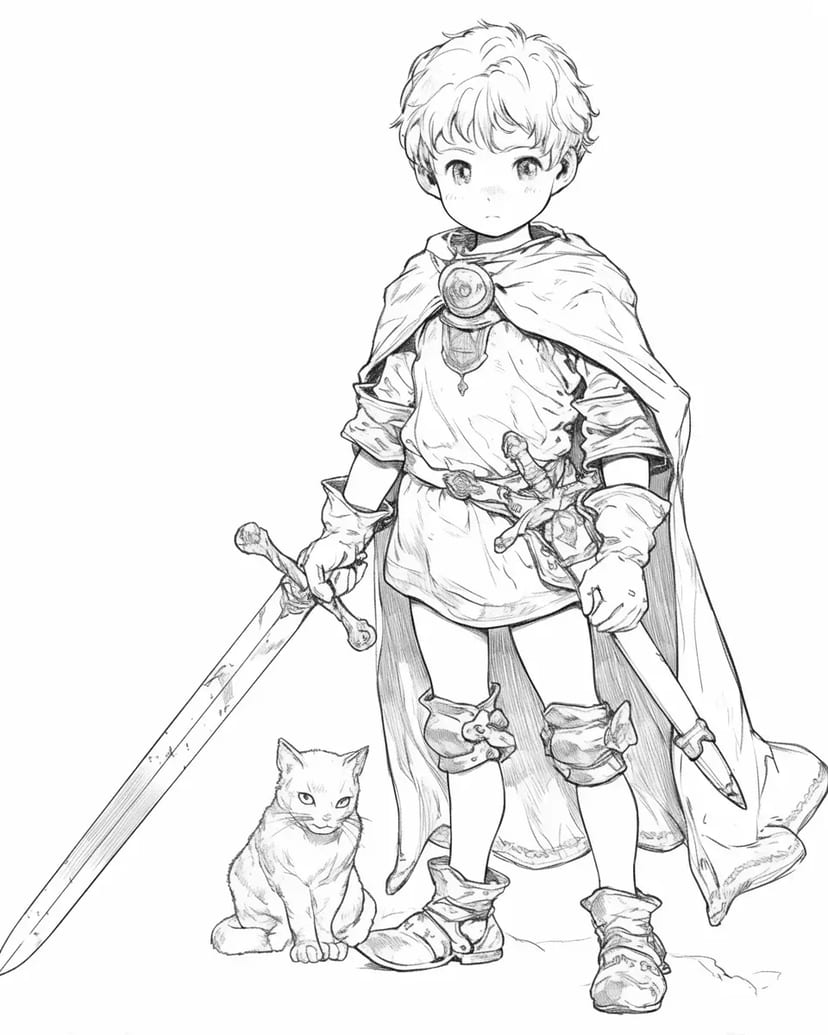 Niño Valiente y Gato