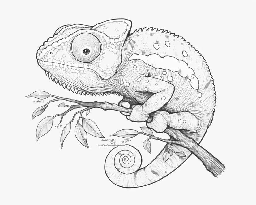 Caméléon sur une Branche