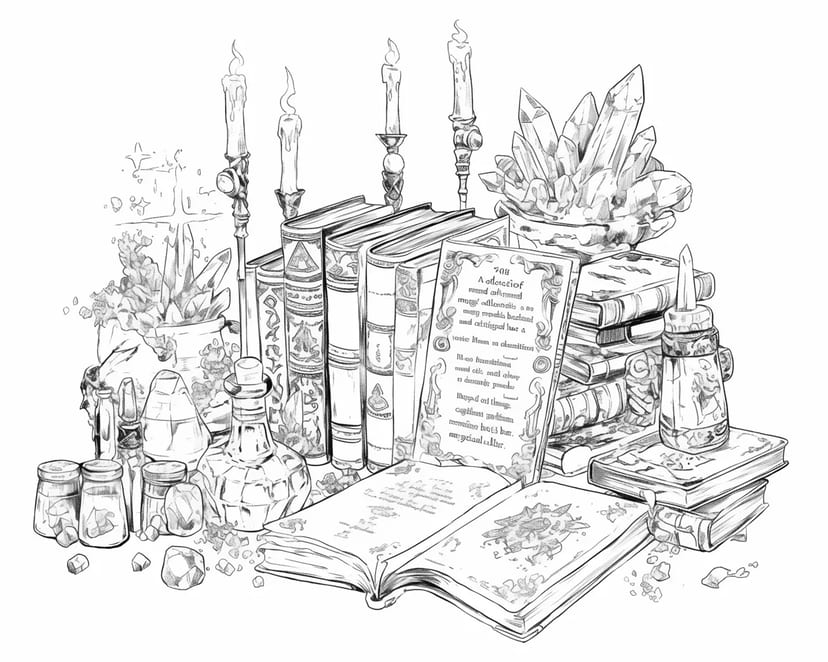 Livres Magiques et Cristaux
