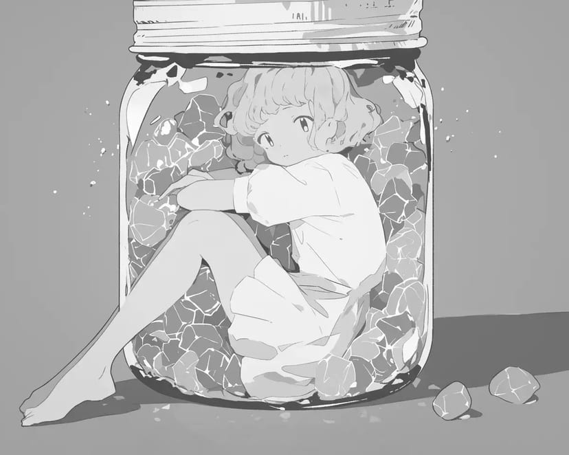 Chica en un Tarro de Vidrio