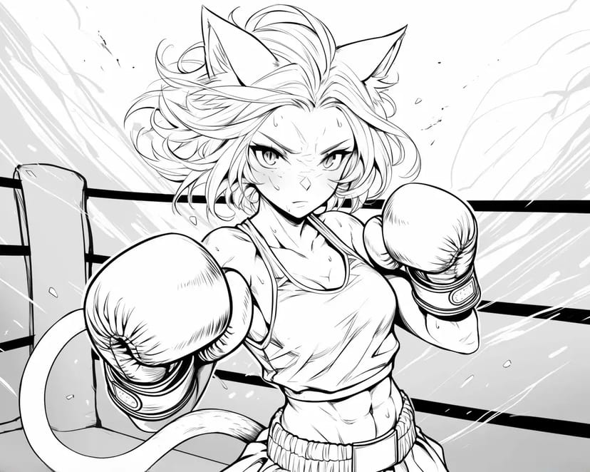 Desafío del Boxeador con Orejas de Gato