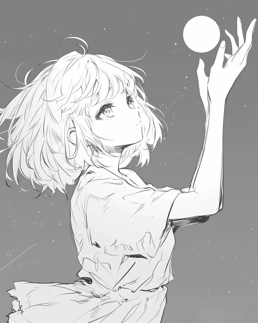 Fille Regardant les Étoiles