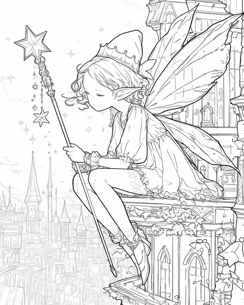 Fairy Overlooking the Dreamy City