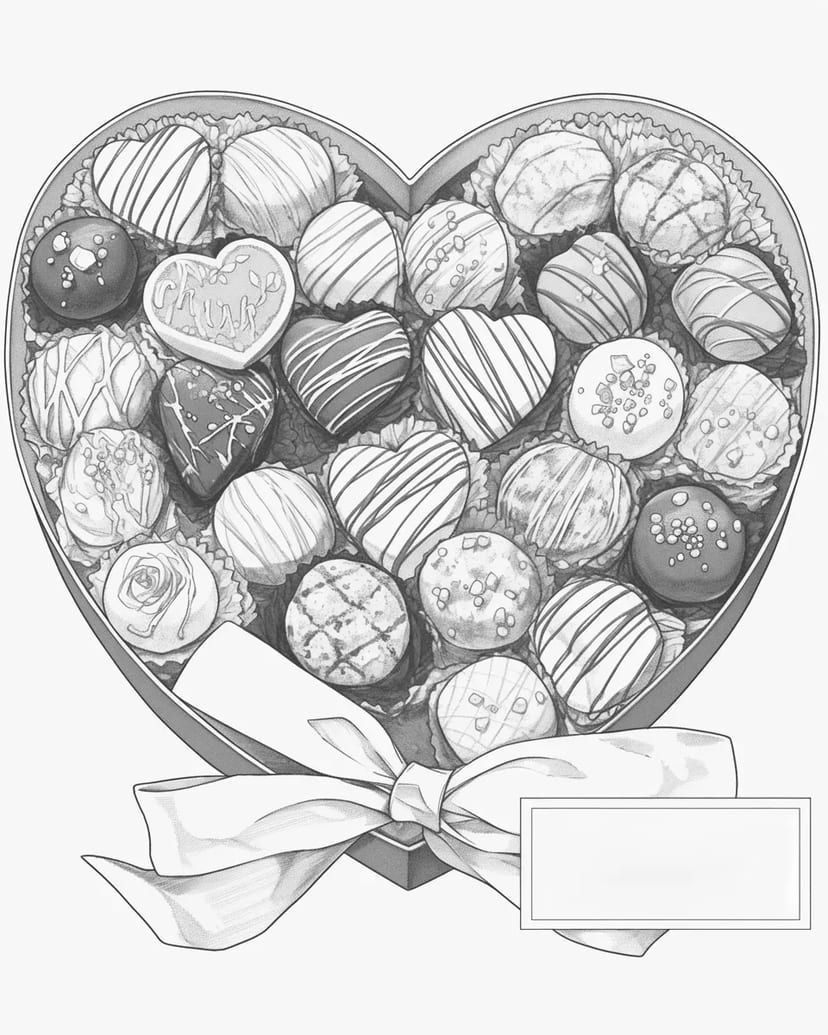 Caja de Chocolates en Forma de Corazón
