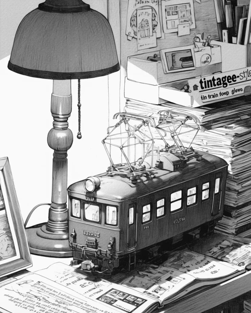 Pequeño Tren en el Escritorio