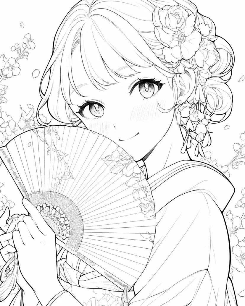 Japanese Beauty with Fan