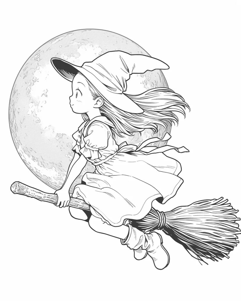 飞翔在空中的小女巫