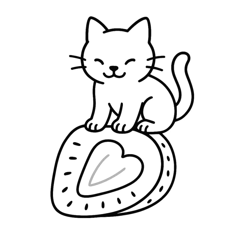 Chaton mignon sur une fraise