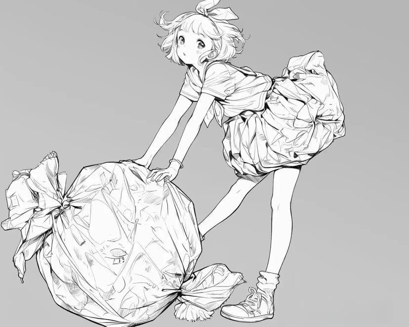 Fille et le Bonbon Géant