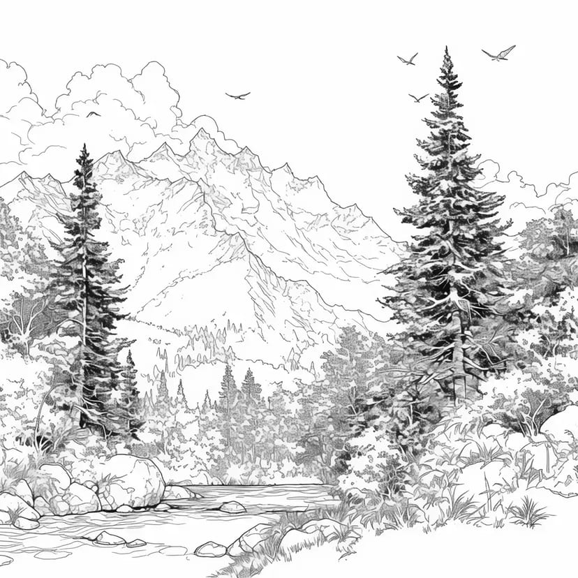 Paisaje de Montaña Tranquilo